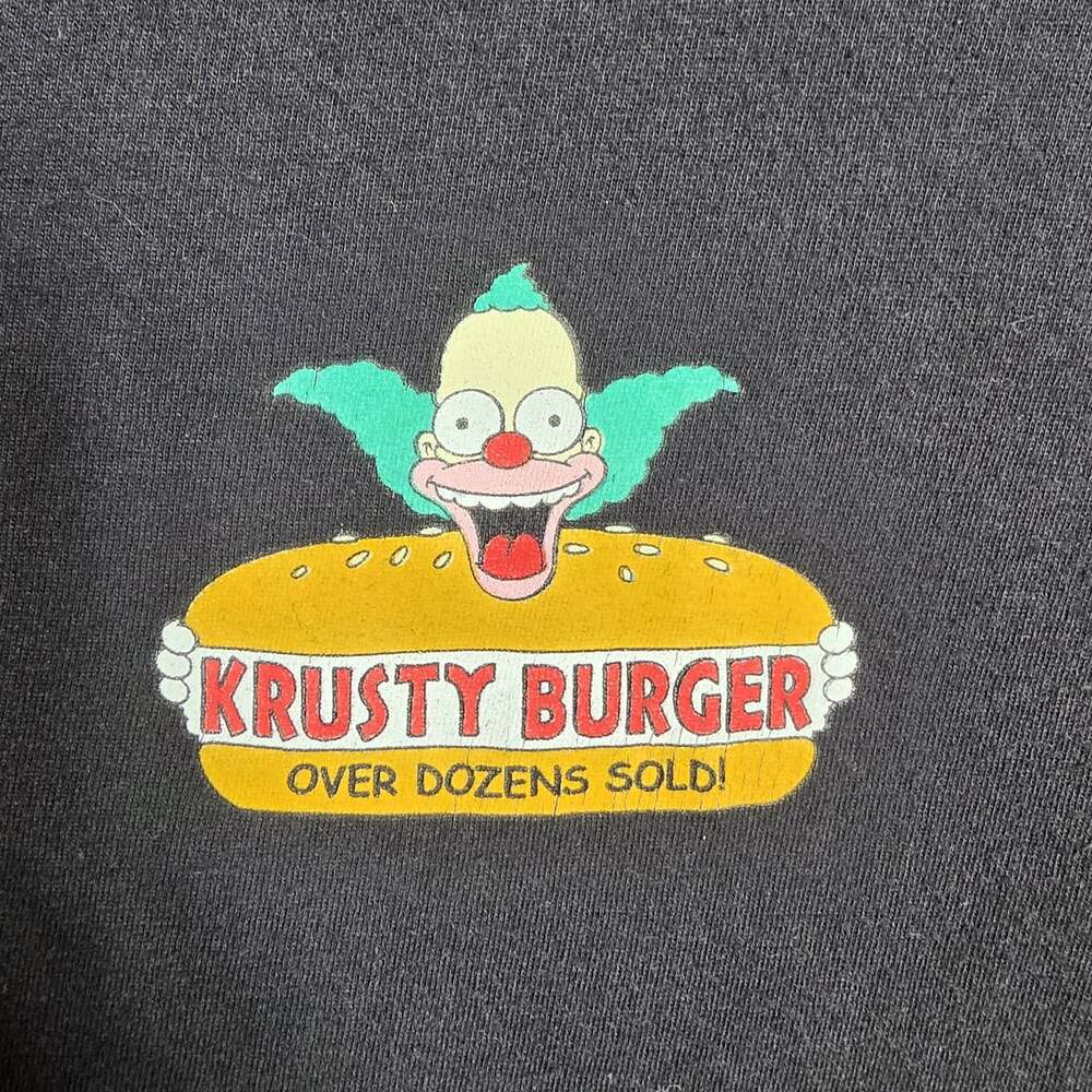 Krusty Burger Shirt Size M Mens Simpsons Bart Clown Homer Marge Black See Pics - Picture 3 of 9